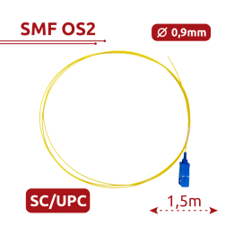 SAFIRE SF-SC-UPC-OS2-0015M-D09-Y 1,5 m SC/UPC - SC/UPC OS2 yksimoodikuitukaapeli