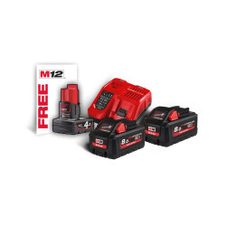 MILWAUKEE CHF976 2+1 Battery and Charger Kit M18 HNRG-802