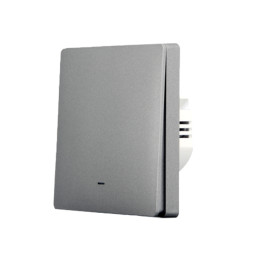 SmartWise B61 UNI Zigbee 3.0 + RF, 1-gang smart wall switch, universial wiring, physical push-button, grey