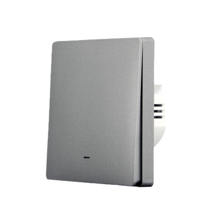 SmartWise B61 UNI Zigbee 3.0 + RF, 1-gang smart wall switch, universial wiring, physical push-button, grey