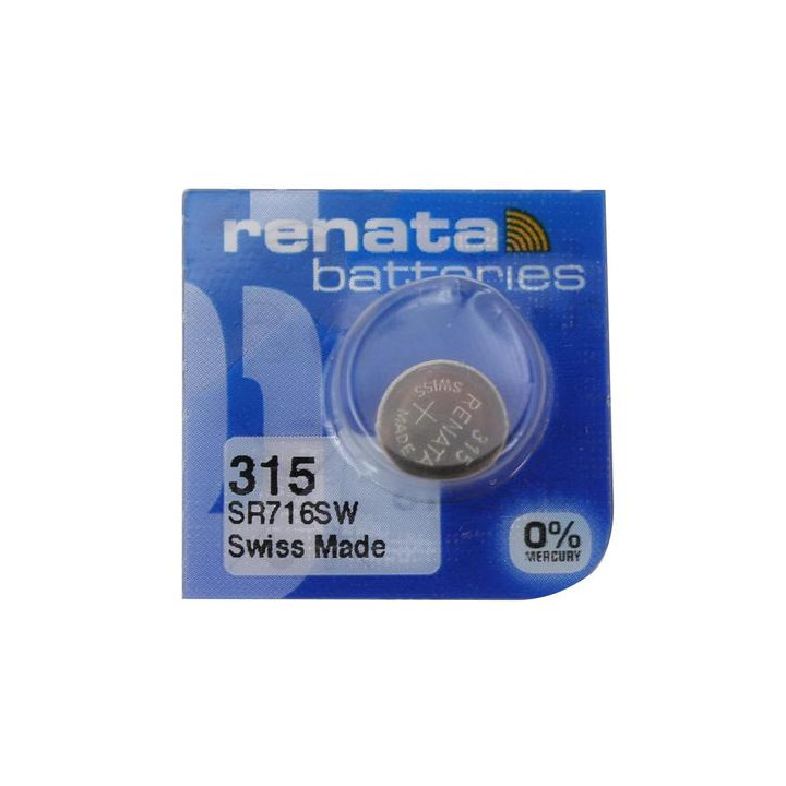Renata 315 SR716SW Low Drain 1.55V Silver 0% Hg watch pulksteņu baterija. Ražots Šveicē