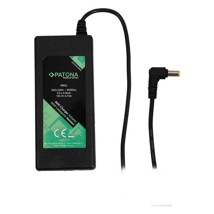Patona PT2562 Laptop Charger 19V/4.74A 90W with 5.5x2.5mm Connector for Asus