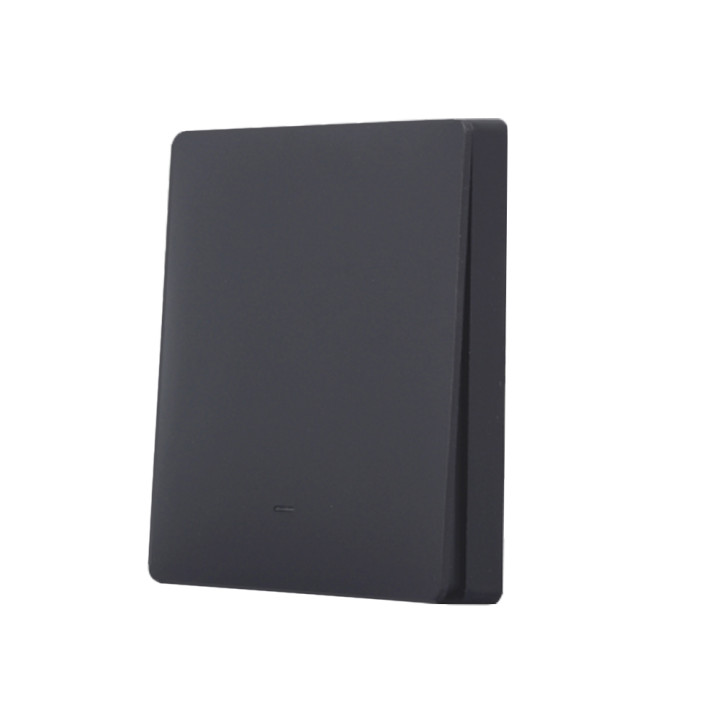 SmartWise wall switch front panel, black, 1-button