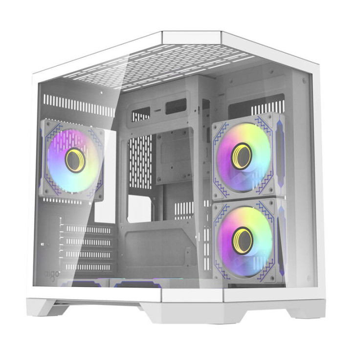 darkFlash FT350 White Mini Tower Computer Case + 5 ARGB Fans