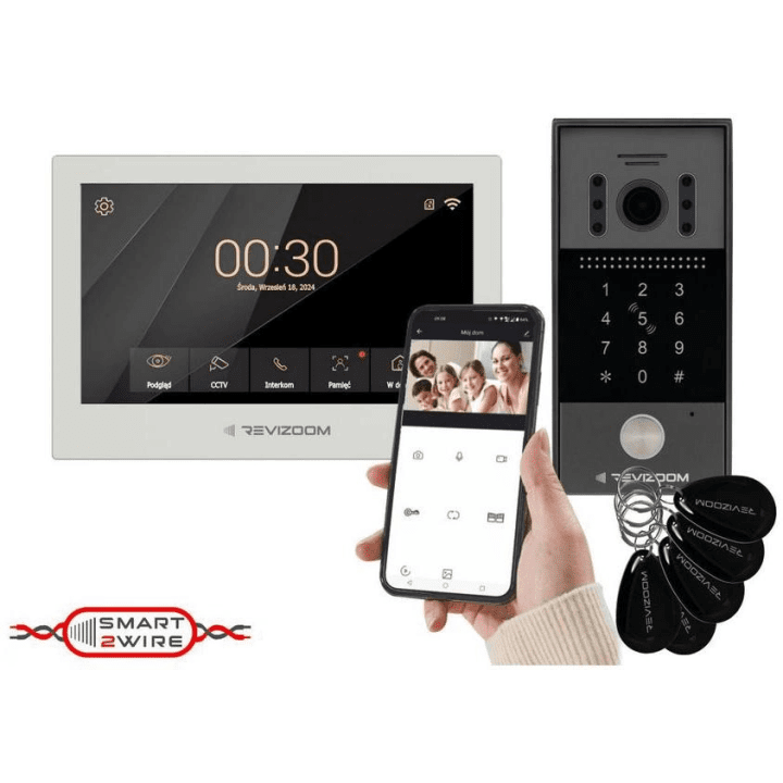 Revizoom RM-T273HD white – video intercom set with RC-212HD-CK1 camera