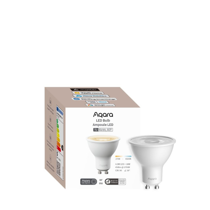 Aqara T2 Zigbee + Thread CCT LED lemputė GU10 LB-L03E, 450lm, 2000K, reguliuojamo ryškumo išmanioji lemputė, skirta HomeKit, Ale