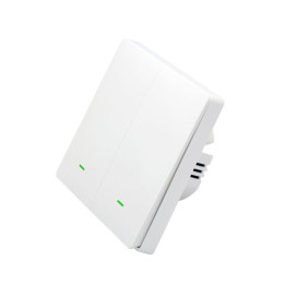 SmartWise B62 UNI Wi-Fi + eWeLink-Remote, 2-gang smart wall switch, universial wiring, physical push-button, white