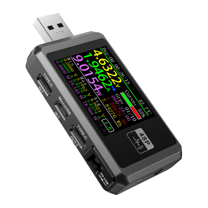 FNIRSI FNB48P USB porta testeris melns