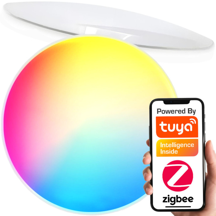 Inteliģenta SLIM LED griestu lampa 24W RGB+CCT ZigBee HUE TUYA