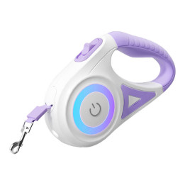Rojeco RQYS-04 Purple Automatic Dog Leash with LED and RGB Light, 5 m