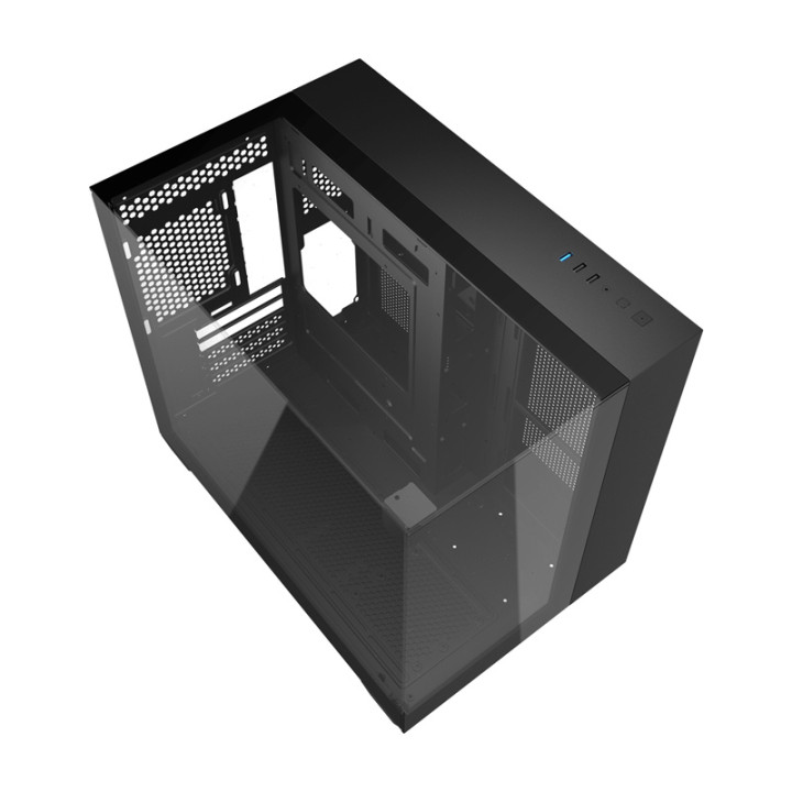 darkFlash TH285M Black Mid-Tower Case, Tempered Glass, M-ATX