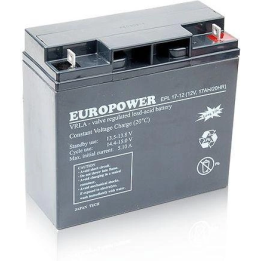 EUROPOWER EPL 17-12 – AGM baterija 12 V, 17 Ah, projektinis tarnavimo laikas 15 metų
