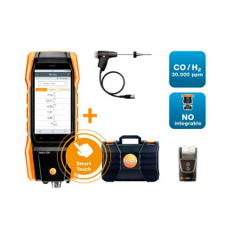 testo 300 NEXT LEVEL Longlife komplekts 2 ar printeri - Dūmgāzu analizators (O2, CO H2 kompensēts līdz 30 000 ppm, NO - var aprī