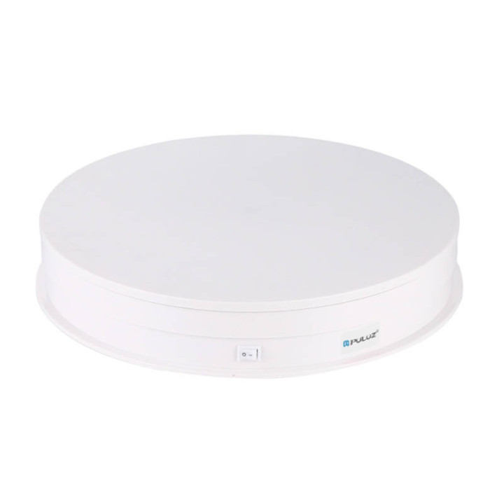 Elektriline pöörlev plaadimängija Puluz 30cm USB (valge)