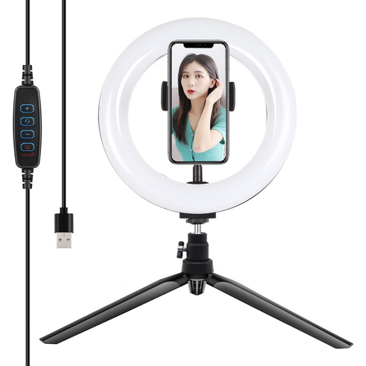 Puluz PKT3073B Tripod with 20cm LED Ring Light and Phone Holder