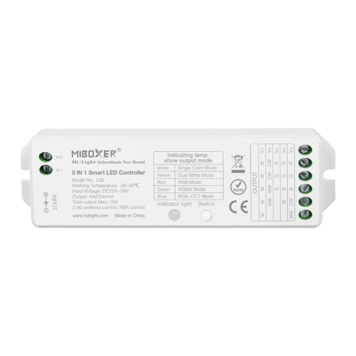 LED Controller RGB+CCT 12-24VDC 5in1 LS2