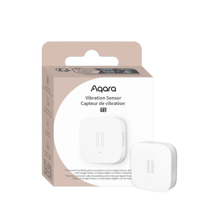 Aqara VIB-T1 Zigbee 3.0 беспроводной датчик вибрации и разбития стекла – белый, батарейка CR2032, умная домашняя сигнализация