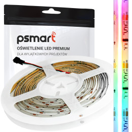 PSMART LED COB Лента 24В RGB-IC WS2811 JST+INJECT 10мм IP65 720 светодиодов/м 5м