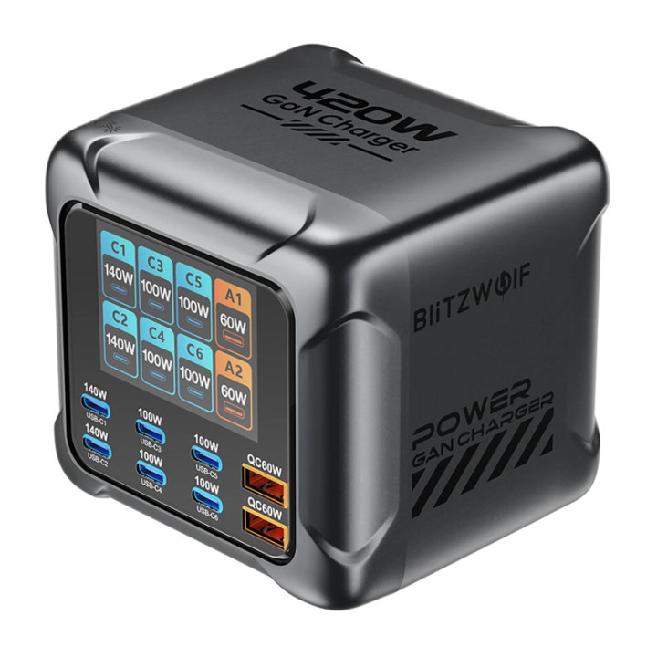Blitzwolf BW-S33 420W laturi, 8 porttia