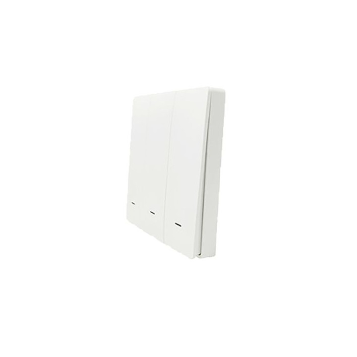 SmartWise wall switch front panel, white, 3-button