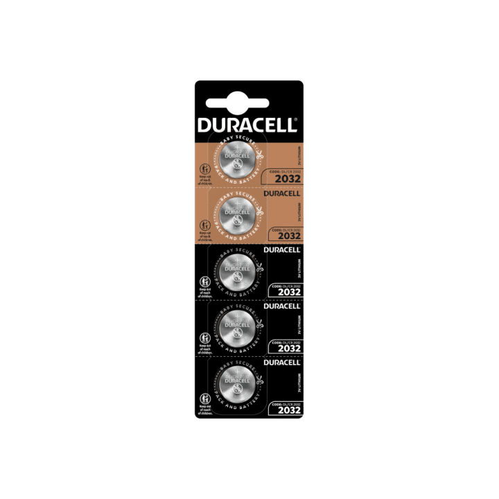 Duracell CR2032 DL2032 ECR2032 3В 225мАч литиевые батарейки 5 шт.