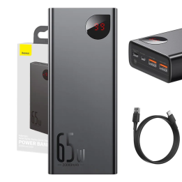 Baseus Adaman Metal 20000mAh Power Bank PD QC 3.0 65W 2xUSB + USB-C + micro USB (Black) PPIMDA-D01