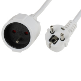 BLOW PS-3X1.5-3M/W 3 krypčių maitinimo juosta su įžeminimu, 3 m laidas, 16A/230V, Schuko lizdai, balta