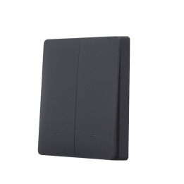 SmartWise wall switch front panel, black, 2-button
