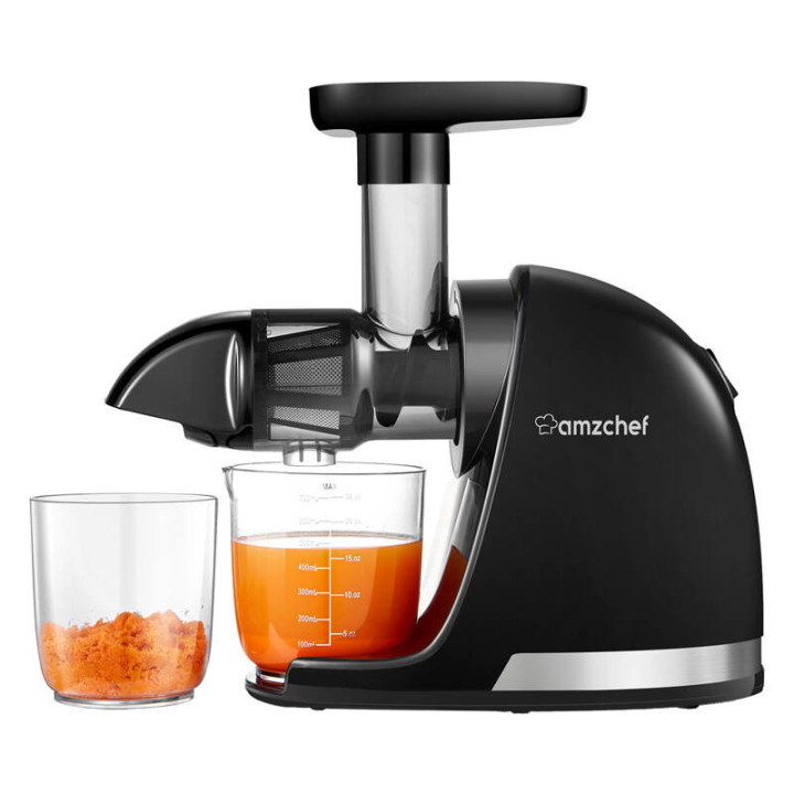 AMZCHEF 1501-BK-SM lēnas darbības sulu spiede (melna)