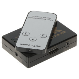 HDMI-SW-3/1-IR-4K 3x1 HDMI slēdzis ar IR tālvadību, 4K izšķirtspēja
