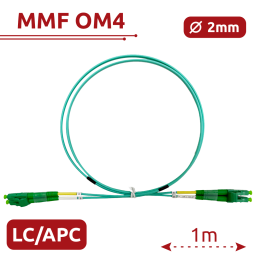 SAFIRE SF-LC-APC-LC-APC-OM4-DX-1M-A 1m LC-LC OM4 Patch Cable