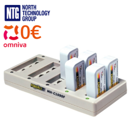 Maha Powerex MH-C1090F Smart desmitvietīgs Ni-MH 9V akumulatoru lādētājs