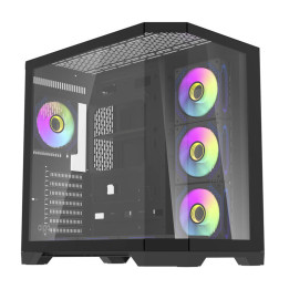 Darflash FT418 PRO kompiuterio dėklas + 7 aRGB ventiliatoriai (juodi)