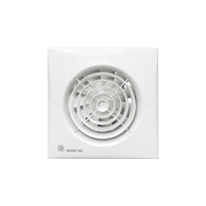 Gaisa ventilatori SILENT-200 CHZ (220-240V 50) RE ar mitruma sensoru un laika releju, ar gultņa motoru un vārstu