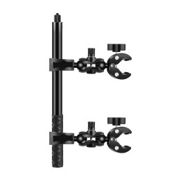 Motocikla/velosipēda stiprinājums PULUZ ar divām skavām un selfiju nūju 150 cm