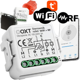 OXT moduļa mini rullo žalūziju kontrolleris, līstes slīpuma leņķis WiFi+RF TUYA