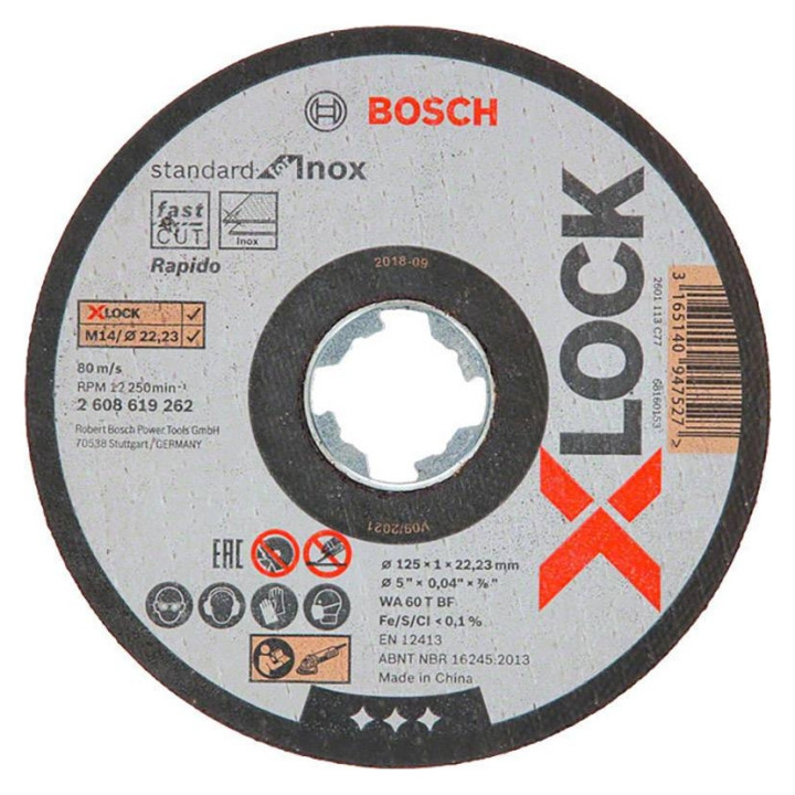 BOSCH 2608619262 X-LOCK Standard для Inox 125 × 1 × 22,23 мм