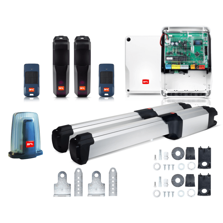 BFT PHOBOS BT B25 KIT привод распашных ворот белая лампа с антенной 2 пульта 24 В 2,5 м 400 кг