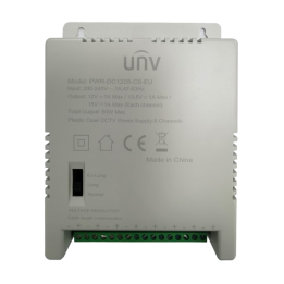 UNIVIEW UV-PWR-DC1205-C8-EU DIN sliežu barošanas bloks 12V 5A 60W