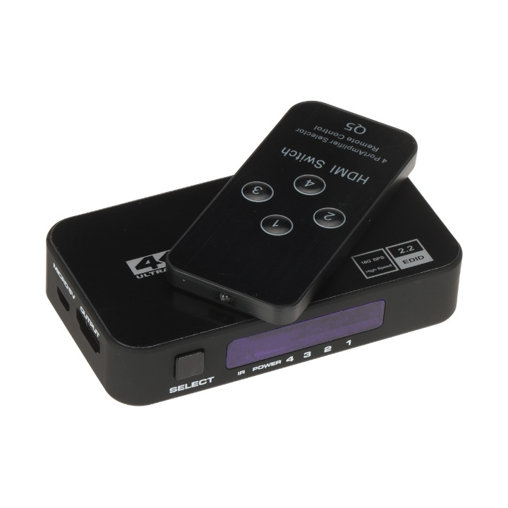 HDMI Switch 4x1 4K@60Hz HDMI 2.0 with Remote