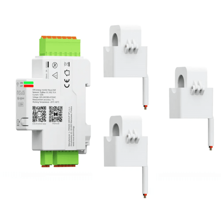 Nous D4Z - Tuya Zigbee smart DIN-rail three-phase power meter (3x120A)