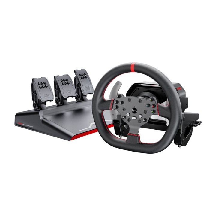 Игровой комплект PXN-V10 Pro — руль + педали + крепежные зажимы (ПК / PS4 / Xbox One / Xbox Series X|S)
