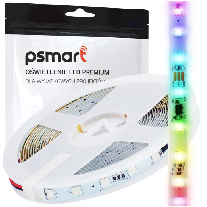 PSMART Taśma LED 24V RGBIC 2811 IP20 60 светодиодов/м 5 м