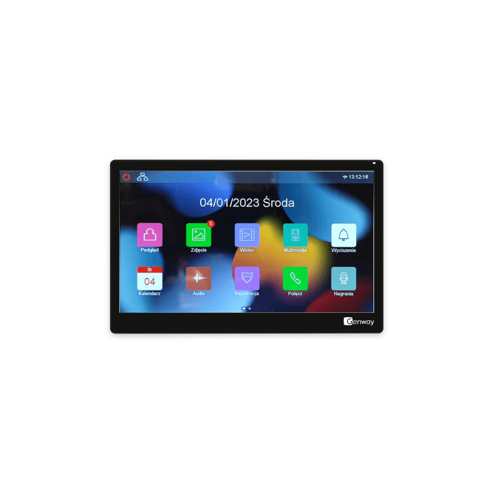 Genway F-V14-2W-BL 10" Touch Screen Video Intercom Monitor Black, WiFi Tuya Smart