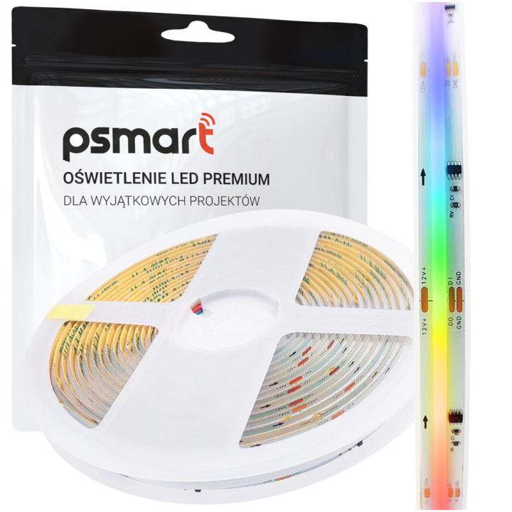 PSMART Taśma LED COB 12V RGBIC IP20 10 мм 720 светодиодов/м 5 м