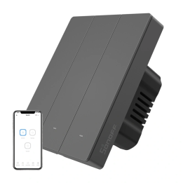 SONOFF M5-3C-80 Smart WiFi Wall Switch (3-Channel, Graphite)