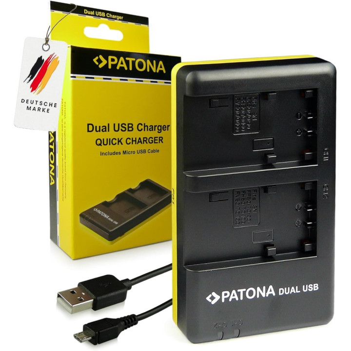 Patona PT1944 Divkāršais ātrais lādētājs Sony NP-FP30 USB