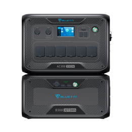 BLUETTI AC300 + B300 3000 Wh kannettava voimalaitos LiFePO4 aurinkogeneraattori UPS