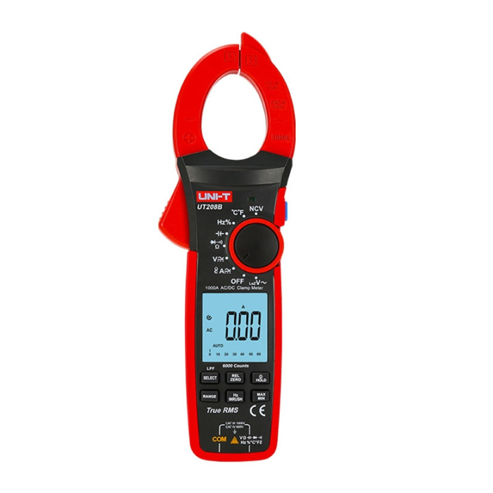 UNI-TREND UT208B Цифровой мультиметр 2000 отсчетов AC/DC напряжение ток сопротивление емкость частота температура проверка диодо