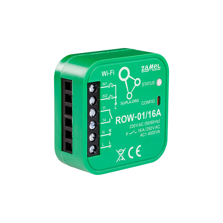 SMART SWITCH ROW-01/16A Wi-Fi 230 V AC ZAMEL